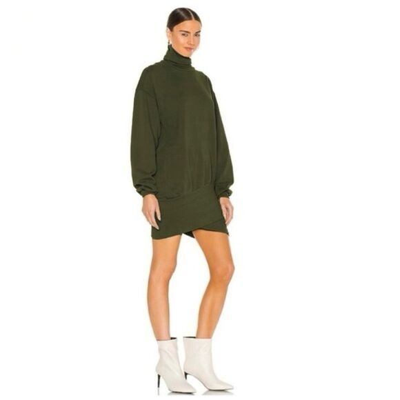 Young Fabulous & Broke Turtleneck Sweatshirt
Dress Cotton Blend Mini Army Green - Picture 1 of 15